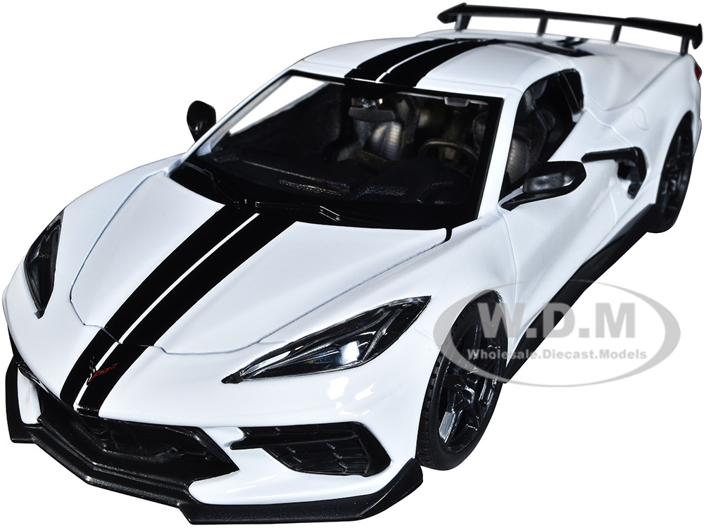 2020 Chevrolet Corvette Stingray Coupe White Black Stripes Special