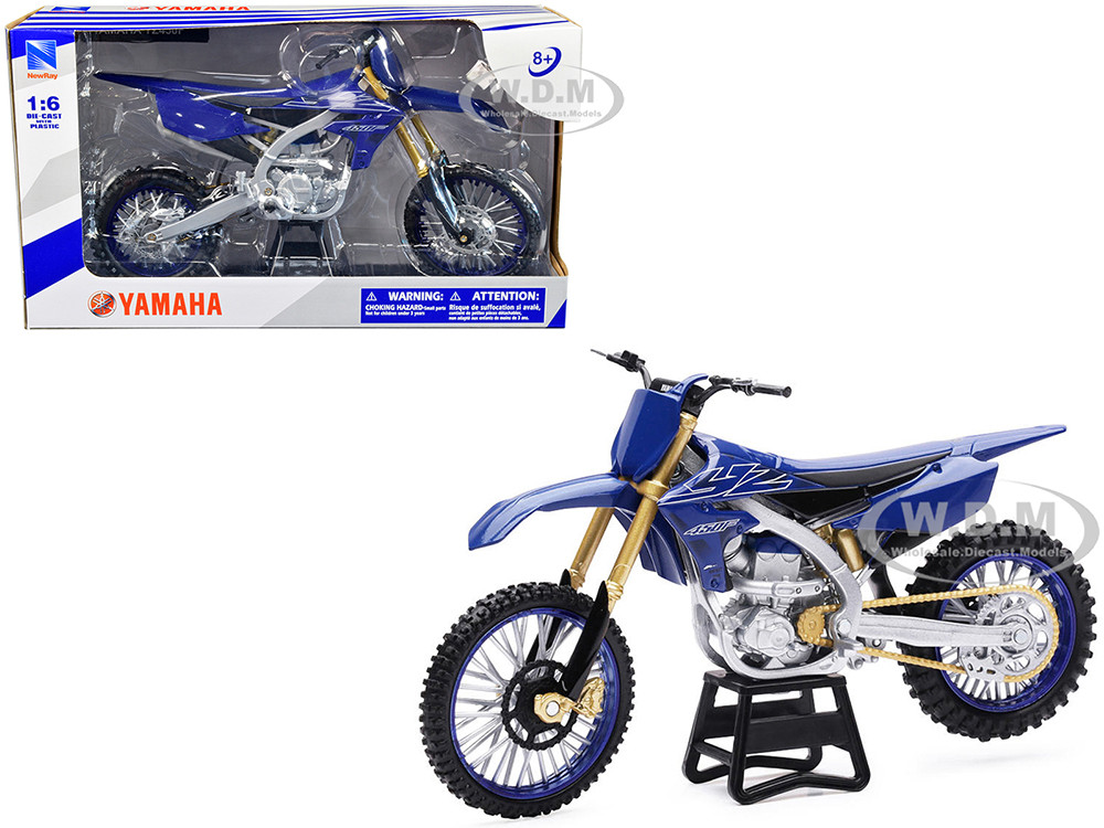 Yamaha YZ450F Dirt Bike Motorcycle Blue and Black 1/6 Diecast