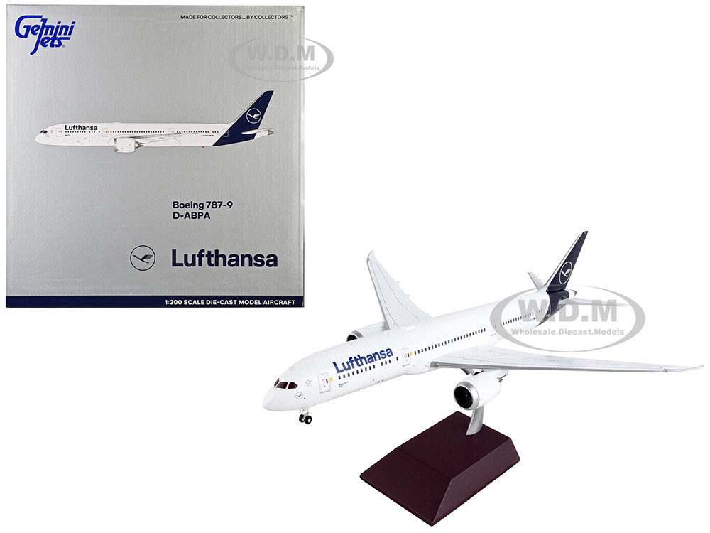 Boeing 787 9 Commercial Aircraft Lufthansa White with Blue Tail