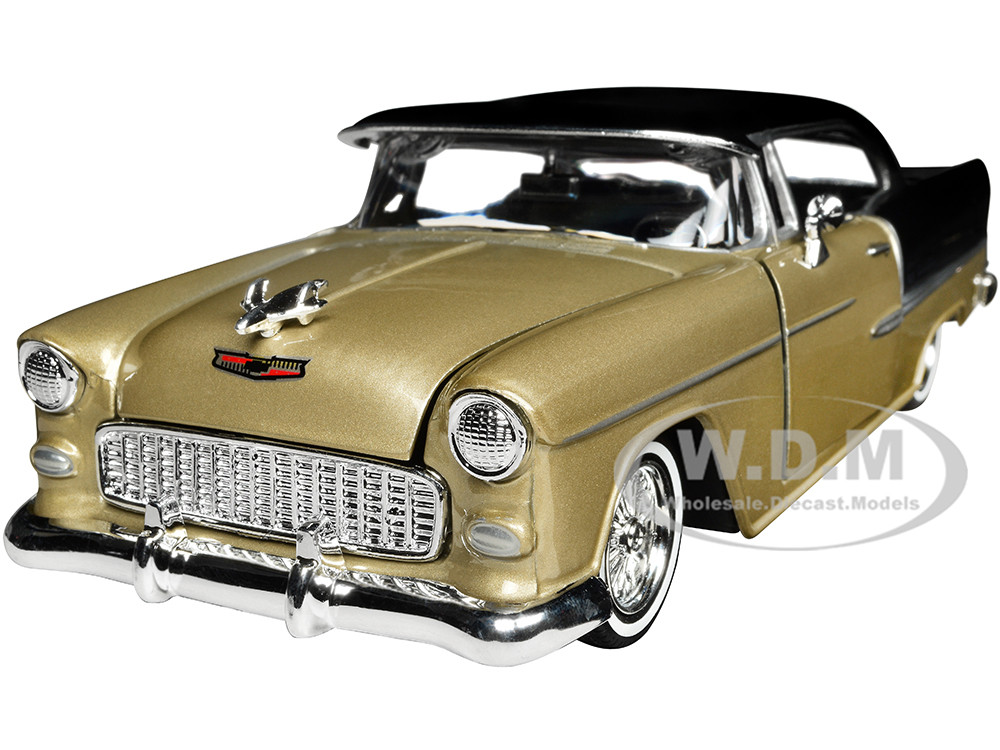 1955 Chevrolet Bel Air Lowrider Hard Top Beige Metallic and Black