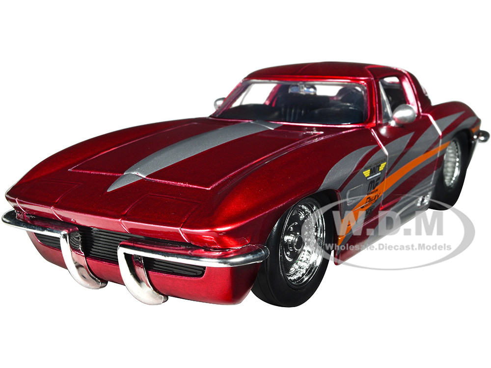 1963 Chevrolet Corvette Stingray Red Metallic with Silver Graphics