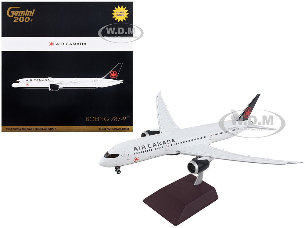 Boeing 787 9 Commercial Aircraft with Flaps Down Air Canada White