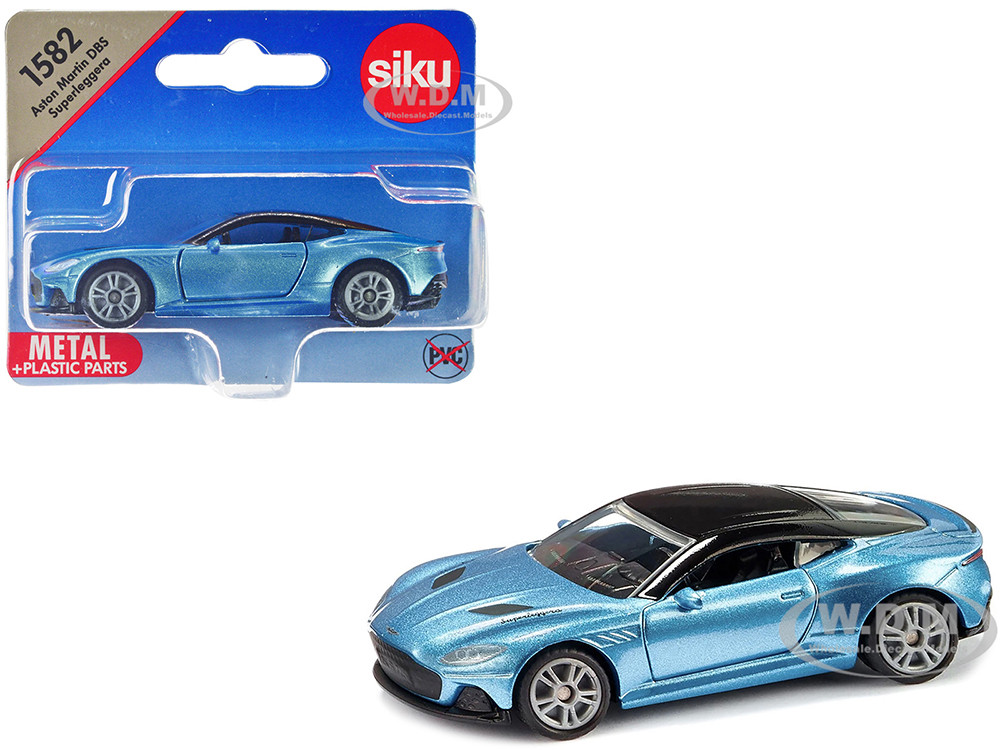 Aston Martin DBS Superleggera Blue Metallic with Black Top Diecast