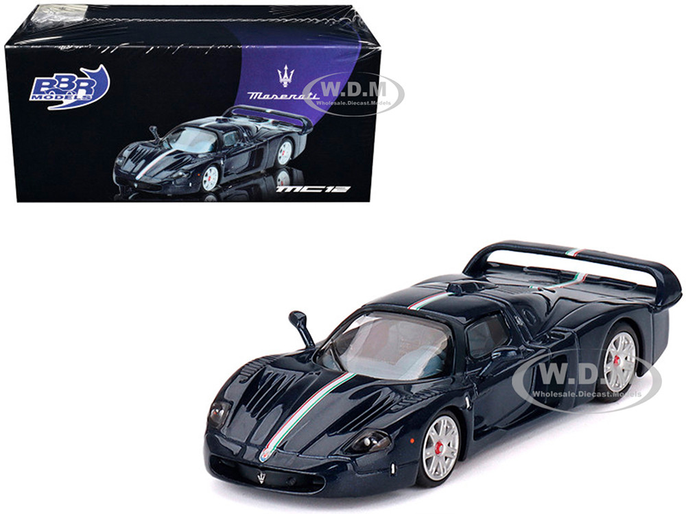 Maserati MC12 Stradale Blue Metallic with White Stripe 1/64