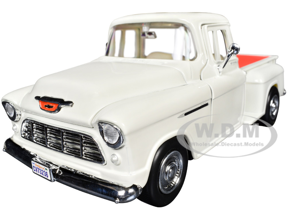1955 Chevrolet 3100 Stepside Pickup Truck Cream with White