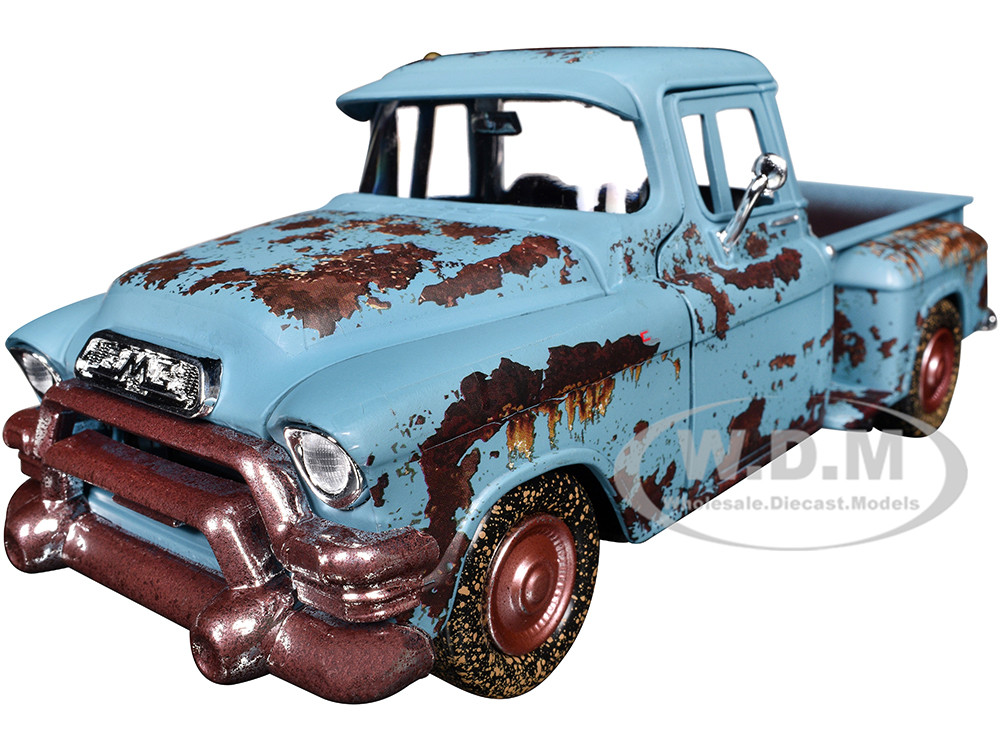 1955 GMC Blue Chip Pickup Truck Matt Blue (Rusted) 