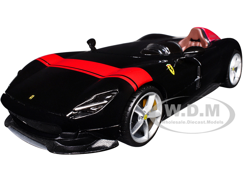 Ferrari Monza SP1 Black Metallic with Red Stripes 