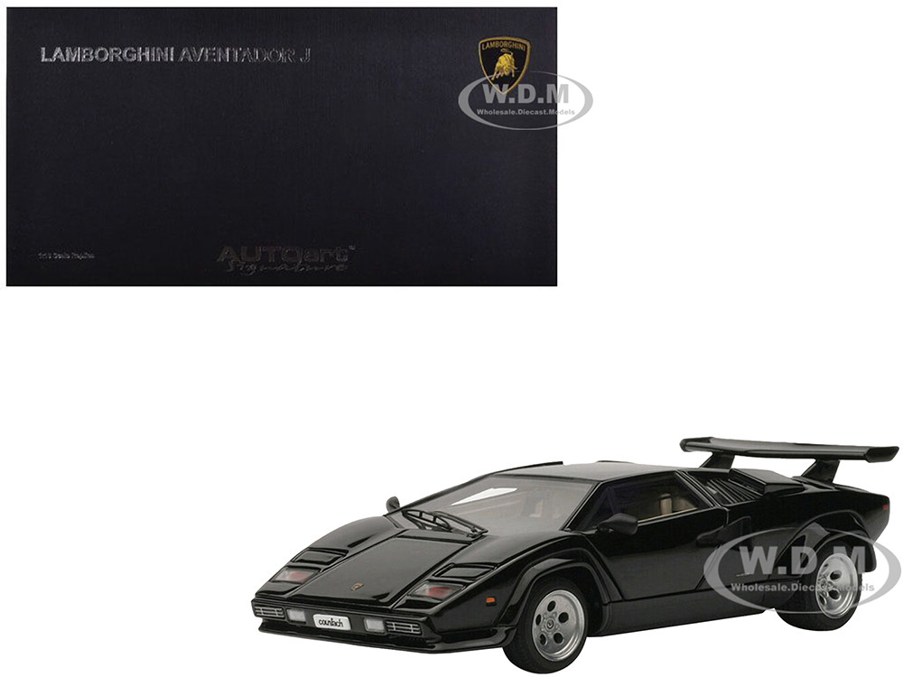 Lamborghini Countach 5000S Black 1/43 Diecast Model Car by Autoart