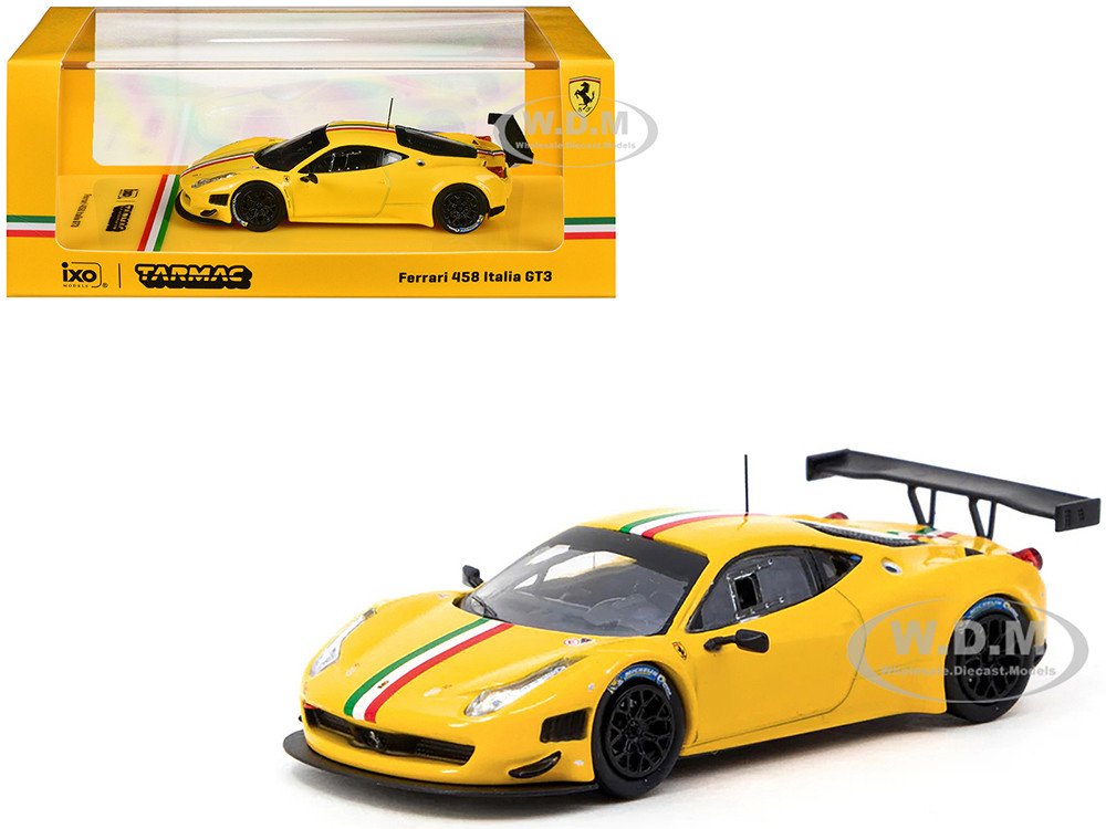 Ferrari 458 Italia GT3 Yellow with Italian Flag Stripes 