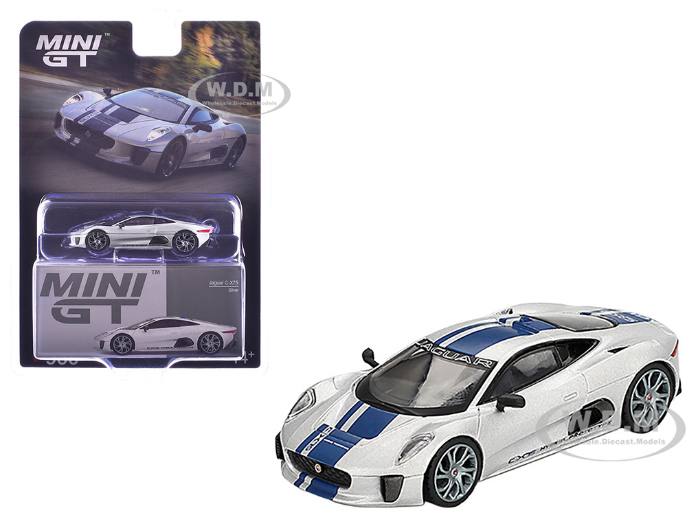 Jaguar C-X75 Silver Metallic with Blue Stripes Limited Edition 1
