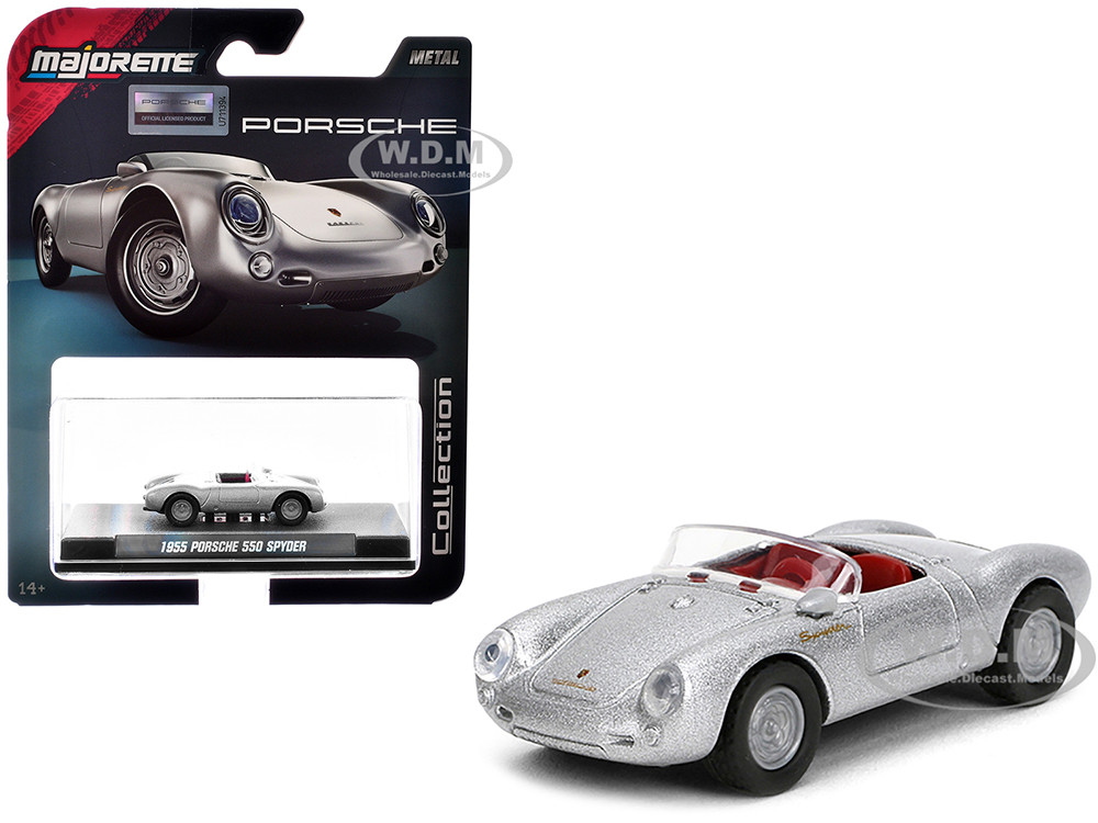 1955 Porsche 550 Spyder Silver Metallic with Red Interior