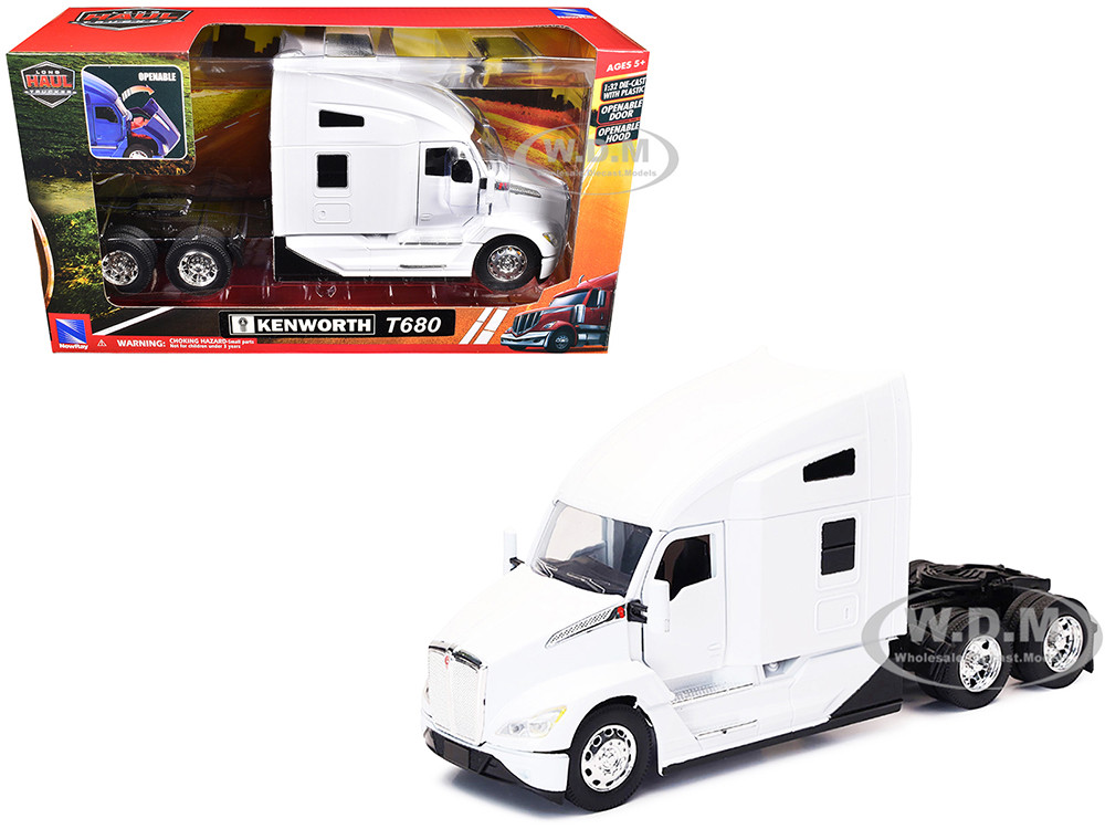 1/80 スケール R/Cトレーラーシリーズ Kenworth T680 Truck Tractor White 