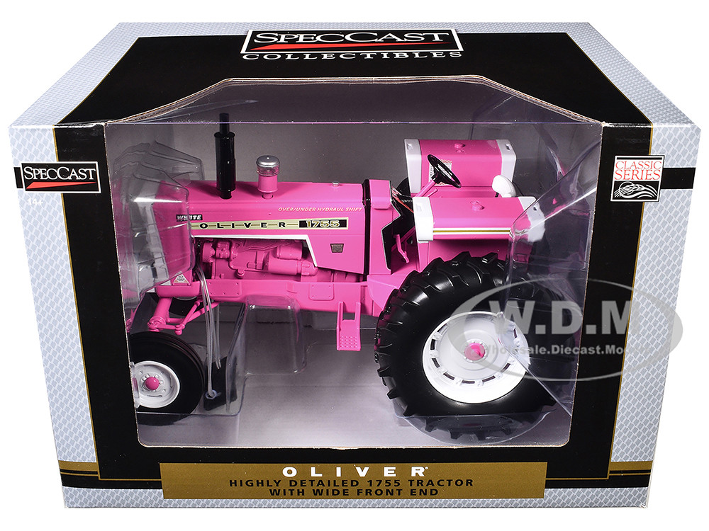 Oliver 1755 Open Station Wide Front Tractor Pink 