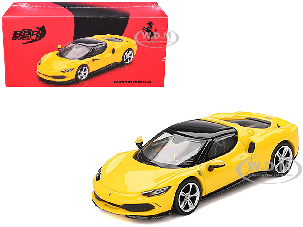 Ferrari 296 GTB Giallo Modena Yellow with Black Top 1/64 Diecast