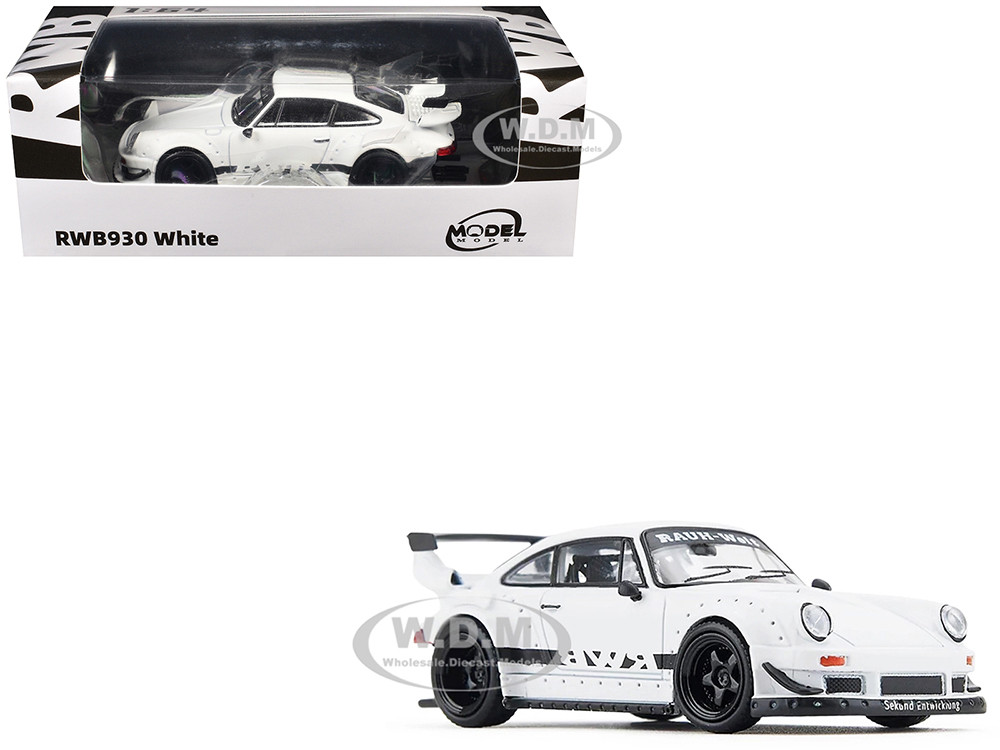 RWB 930 Matt White with Black Stripes 1/64 Diecast Model Car by