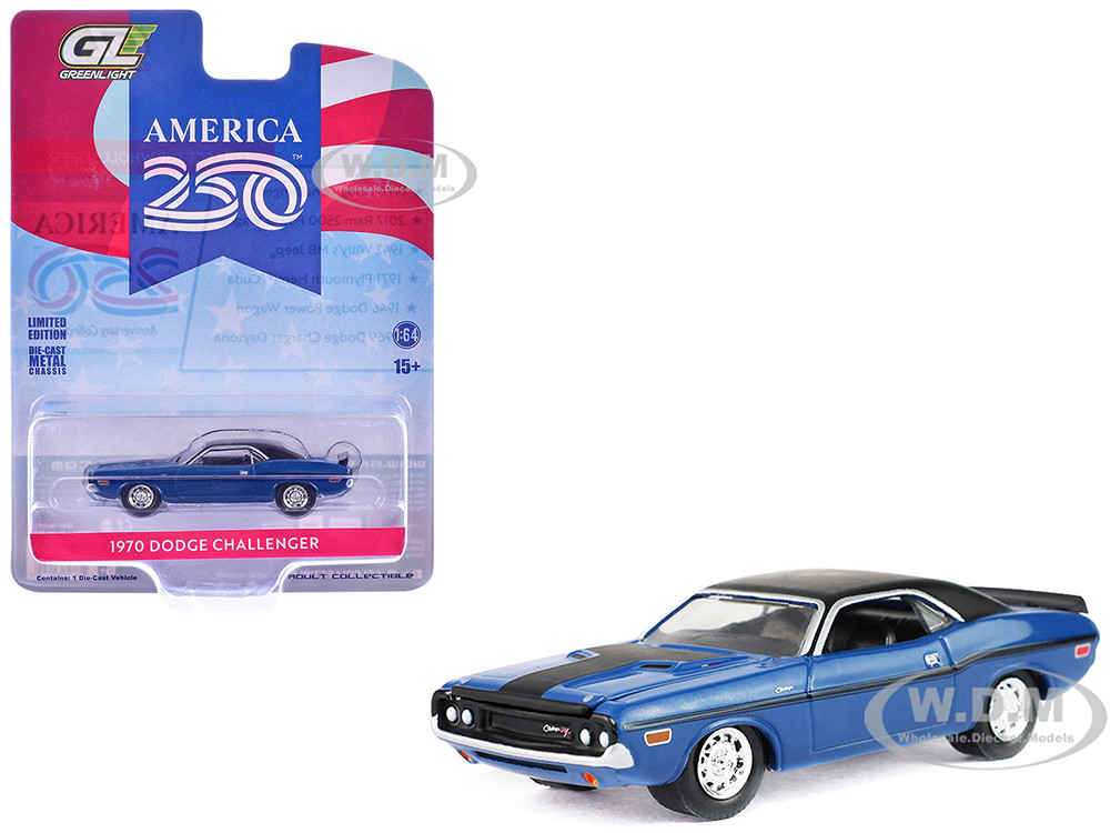 1970 Dodge Challenger Blue with Black Top 