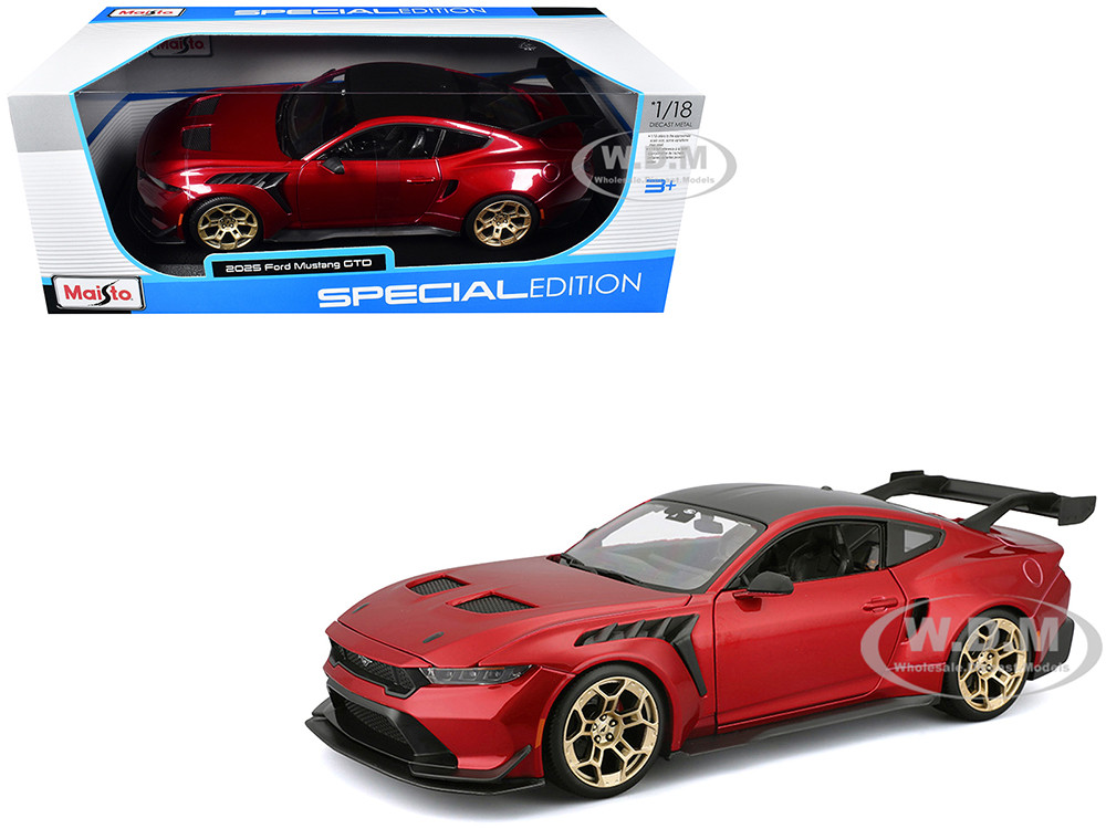 2025 Ford Mustang GTD Red Metallic with Black Top 