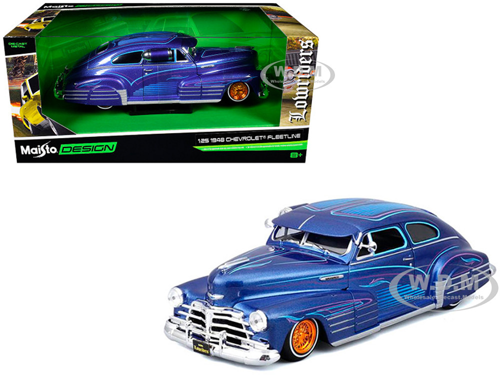 1948 Chevrolet Fleetline Lowrider Blue Metallic with Graphics