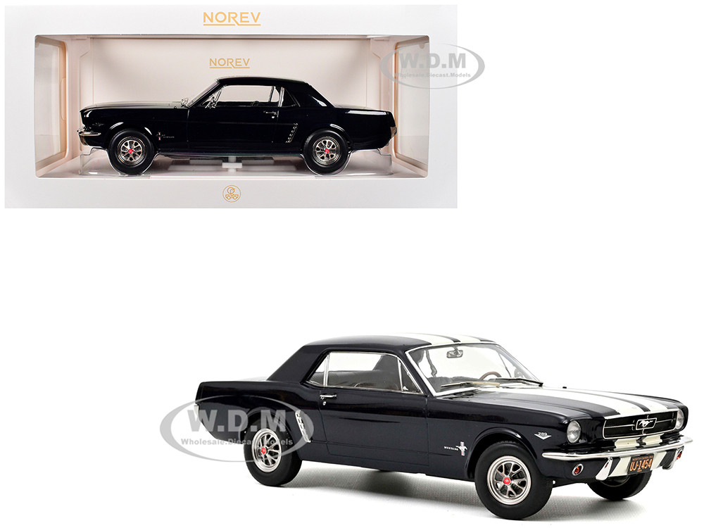 1965 Ford Mustang Hardtop Coupe Nightmist Blue Metallic with White