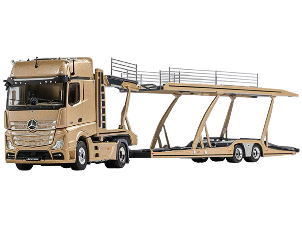 Mercedes-Benz Actros Auto Transporter Gold Metallic 1/64 Diecast