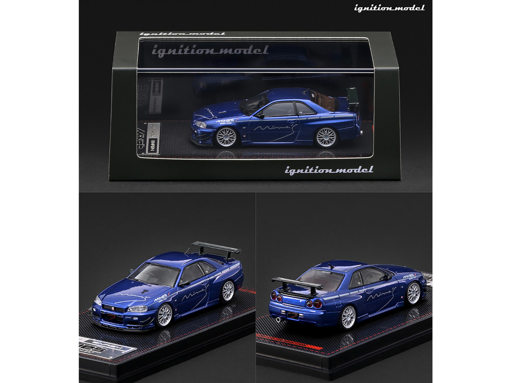 Nissan Skyline GT-R Mine's (R34) Blue Limited Edition 1/64 Diecast