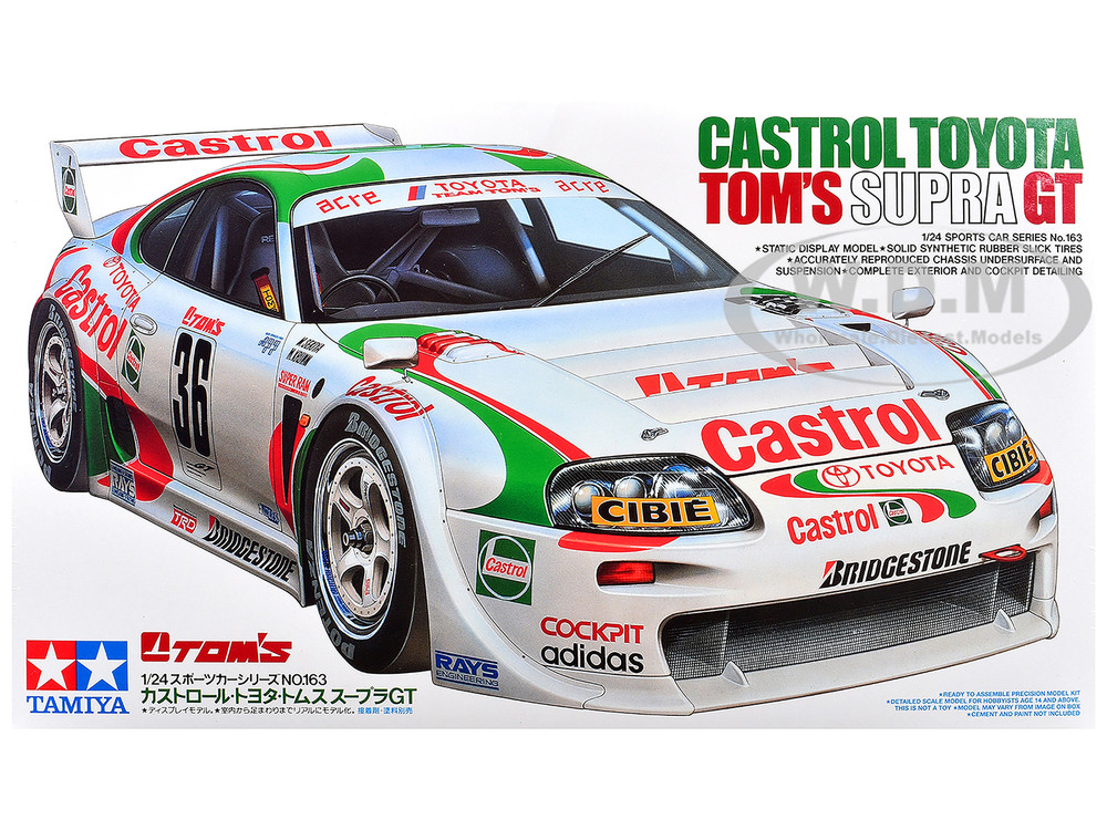 Model Kit Castrol Toyota Tom's Supra GT 1/24 Scale Model by Tamiya