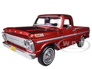 1969 Ford F-100 Pickup Truck Burgundy 1/24 Diecast Car Model Motormax 79315