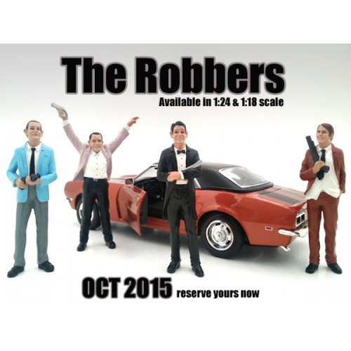 "The Robbers" 4 Piece Figure Set For 1:18 Scale Models American Diorama 23883-23884-23885-23886