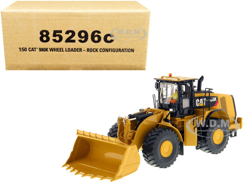 CAT Caterpillar 980K Wheel Loader Rock Configuration with Operator Core Classics Series 1/50 Diecast Model Diecast Masters 85296C
