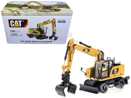  CAT Caterpillar M318F Wheeled Excavator with Operator High Line Series 1/50 Diecast Model Diecast Masters 85508