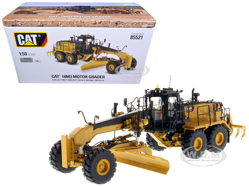CAT Caterpillar 18M3 Motor Grader with Operator High Line Series 1/50 Diecast Model Diecast Masters 85521
