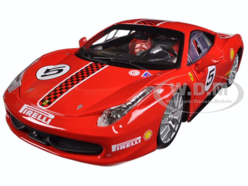 Ferrari 458 Challenge #5 Red 1/24 Diecast Model Car Bburago 26302