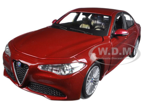 2016 Alfa Romeo Giulia Burgundy 1/24 Diecast Model Car Bburago 21080