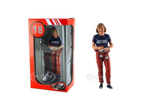 1977 Monaco GP James Hunt Standing Signing Autographs Figurine for 1/18 Lemans Miniatures FLM180224