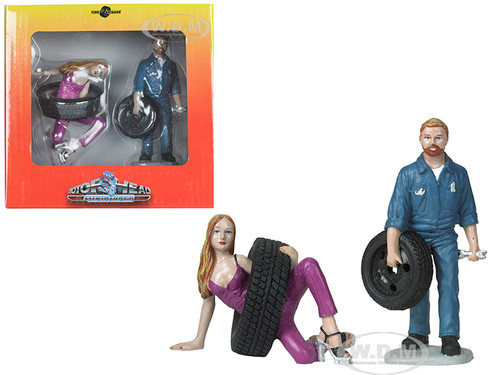 Val Gary Tire Brigade 2 piece Figurine Set 1/18 Motorhead Miniatures 769