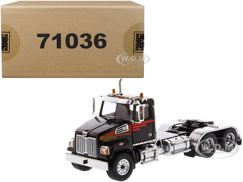 Western Star 4700 SF Tandem Day Cab Tractor Metallic Black 1/50 Diecast Model Diecast Masters 71036