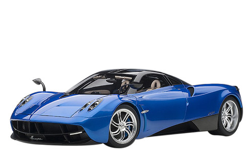 Pagani Huayra Metallic Blue Black Top Silver Wheels 1/12 Model Car Autoart 12232