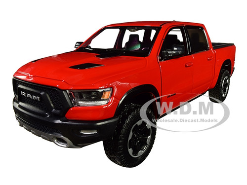 2019 RAM 1500 Rebel Crew Cab Pickup Truck Red 1/24 Diecast Model Car Motormax 79358