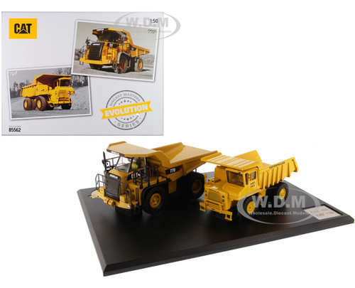 CAT Caterpillar 769 Off-Highway Truck 1963 2006 CAT Caterpillar 770 Off-Highway Truck 2007 Present with Operators Evolution Series Set of 2 pieces 1/50 Diecast Models Diecast Masters 85562