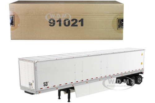53' Dry Cargo Van Trailer White Transport Series 1/50 Diecast Model Diecast Masters 91021