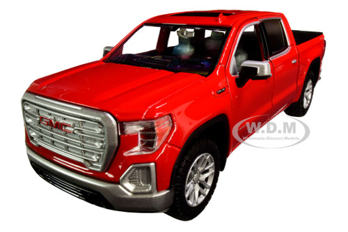 2019 GMC Sierra 1500 SLT Crew Cab Pickup Truck Red 1/24 1/27 Diecast Model Car Motormax 79361
