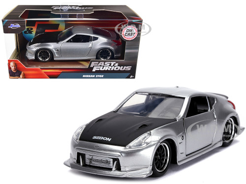 Nissan 370Z Silver Black Hood Fast & Furious Series 1/32 Diecast Model Car Jada 31852
