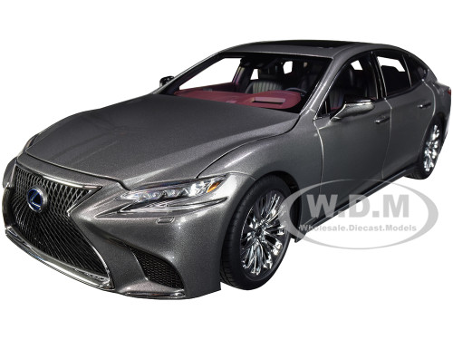 Lexus LS500h Manganese Luster Gray Metallic Crimson Black Interior 1/18 Model Car Autoart 78867