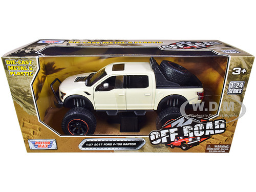 2017 Ford F-150 Raptor Pickup Truck Off Road Cream 1/27 Diecast Model Car Motormax 79142