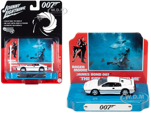 1976 Lotus Esprit S1 White Collectible Tin Display 007 James Bond The Spy Who Loved Me 1977 Movie 10th James Bond Series 1/64 Diecast Model Car Johnny Lightning JLDR014 JLSP118