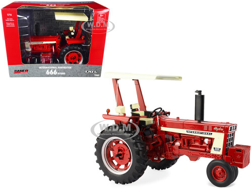 International Harvester 666 Hydro Tractor Fender Radio ROPS Red Cream Case IH Agriculture Series 1/16 Diecast Model ERTL TOMY 44219