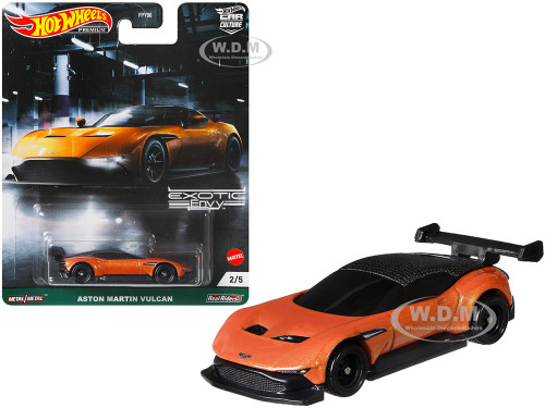 Aston Martin Vulcan Orange Metallic Exotic Envy Series Diecast Model Car Hot Wheels GRJ77