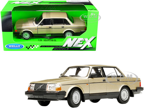Volvo 240 GL Gold Metallic NEX Models 1/24 Diecast Model Car Welly 24102