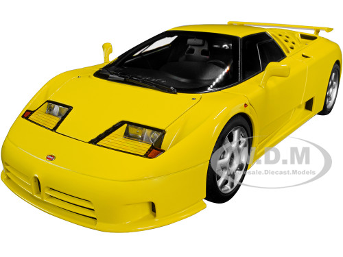 Bugatti EB110 SS Super Sport Giallo Bugatti Yellow Silver Wheels 1/18 Model Car Autoart 70918