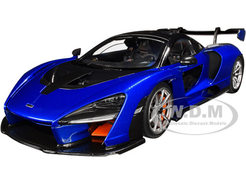 McLaren Senna Trophy Kyanos Blue Black Carbon Accents 1/18 Model Car Autoart 76079